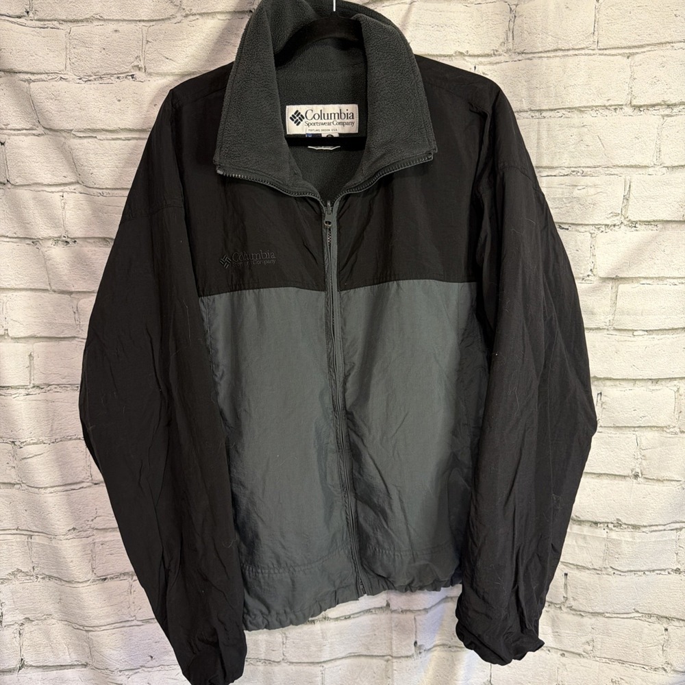 Vintage Colombia Cotton Lined Wind Breaker Zip Up Size XL